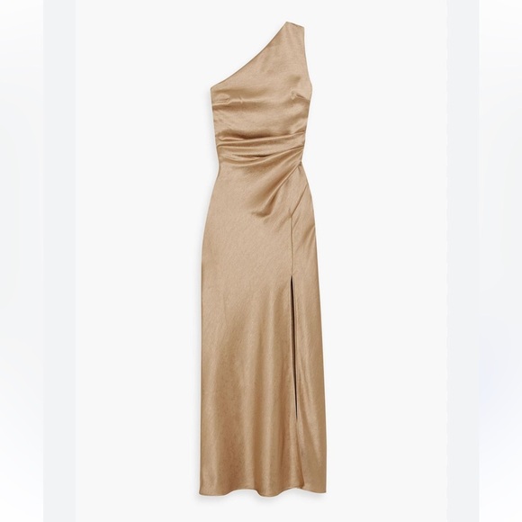 Bec + Bridge Champagne Gray One Shoulder Gown Cocktail Prom Dress 4 S - Picture 14 of 16